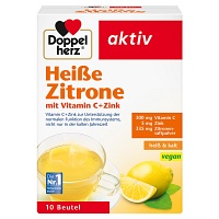 DOPPELHERZ heiße Zitrone Vitamin C+Zink Granulat - 10St - Abwehrstärkung