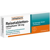 REISETABLETTEN-ratiopharm - 20St - Übelkeit & Schwindel