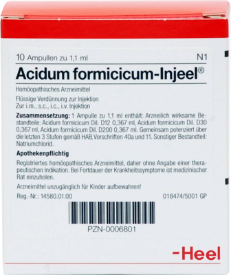 ACIDUM FORMICICUM INJEEL Ampullen 10 St