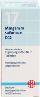 BIOCHEMIE DHU 17 Manganum sulfuricum D 12 Tabl. - 80St - Dhu Nr. 13 - 18