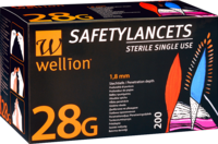 WELLION Safetylancets 28 G Sicherheitseinmallanz. - 200St