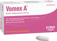 VOMEX A Kinder-Suppositorien 40 mg - 10St - Übelkeit & Schwindel