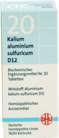 BIOCHEMIE DHU 20 Kalium alum.sulfur.D 12 Tabletten - 80St - Dhu Nr. 19 - 24
