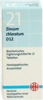 BIOCHEMIE DHU 21 Zincum chloratum D 12 Tabletten - 80St - Dhu Nr. 19 - 24