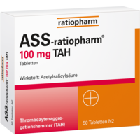 ASS ratiopharm 100 mg TAH Tabletten - 50St - Blutverdünnung