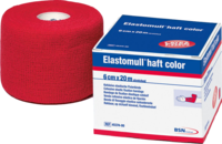 ELASTOMULL haft color 6 cmx20 m Fixierb.rot - 1St - Mullbinden & Elastische Binden