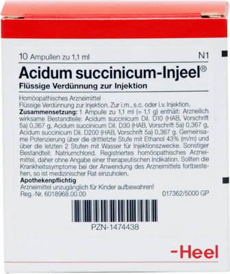 ACIDUM SUCCINICUM INJEEL Ampullen 10 St