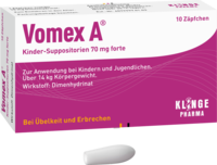 VOMEX A Kinder-Suppositorien 70 mg forte - 10St - Übelkeit & Schwindel