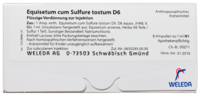 EQUISETUM CUM Sulfure tostum D 6 Ampullen 8X1 ml