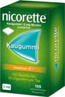 NICORETTE 2 mg freshfruit Kaugummi - 105St - Raucherentwöhnung