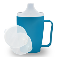 EINNEHMEBECHER m.Griff+2 Deckel 4+12mm blau - 1St