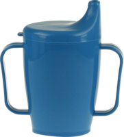 EINNEHMEBECHER m.2 Griffen+2 Deckel 4+12mm blau - 1St