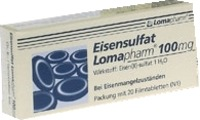 EISENSULFAT Lomapharm 100 mg Filmtabletten - 20St - Eisen