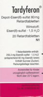 TARDYFERON Depot-Eisen(II)-sulfat 80 mg Retardtab. - 20St - Eisen
