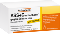 ASS + C ratiopharm gegen Schmerzen Brausetabletten - 10St - Schmerzen allgemein