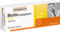 BIOTIN RATIOPHARM 5 mg Tabletten - 30St - Biotin