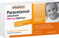 PARACETAMOL ratiopharm 500 mg Kindersuppositorien - 10St - Grippe & Fieber