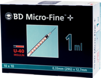 BD MICRO-FINE+ Insulinspr.1 ml U40 12,7 mm - 100X1ml - Einmalspritzen & Kanülen