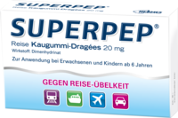 SUPERPEP Reise Kaugummi Dragees 20 mg - 10St - Übelkeit & Schwindel