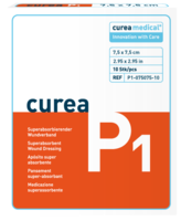 CUREA P1 superabsorb.Wundauflage 7,5x7,5 cm - 10St