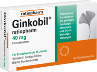 GINKOBIL ratiopharm 40 mg Filmtabletten - 60St - Gedächtnisstärkung