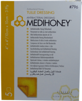MEDIHONEY antibakterieller Tüllverband 10x10 cm - 5St