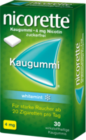 NICORETTE Kaugummi 4 mg whitemint - 30St - Raucherentwöhnung