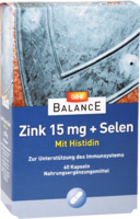 GEHE BALANCE Zink 15 mg+Selen Kapseln - 60St