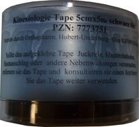 KINESIOLOGIE Tape 5 cmx5 m schwarz - 1St