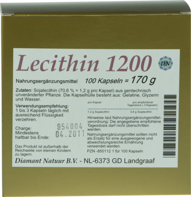 LECITHIN 1200 Kapseln 100 St