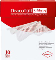 DRACOTÜLL Sil.10x10 cm silikonbes.Wundkont.Aufl. - 10St