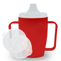 EINNEHMEBECHER m.2 Griffen+2 Deckel 4+12mm rot - 1St