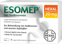 ESOMEP HEXAL bei Sodbrennen 20 mg msr.Hartkapseln - 7St - Saurer Magen