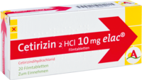 CETIRIZINDIHYDROCHLORID elac 10 mg Filmtabletten - 20St