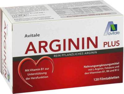Arginin Plus B1+B6+B12+Folsäure, rein pflanzliches Arginin 120 St
