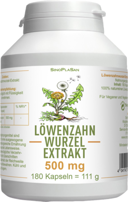 LÖWENZAHNWURZEL-Extrakt 500 mg Mono Kapseln 180 St