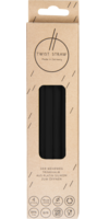 MEHRWEG-TRINKHALME Silikon 8 mm/19 cm schwarz - 4St