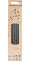 MEHRWEG-TRINKHALME Silikon 8 mm/19 cm schwarz klar - 4St