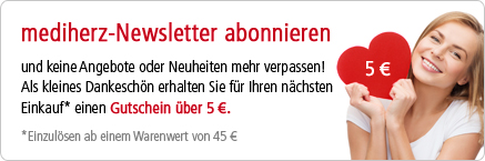 Newsletter abonnieren und 5€ Gutschein erhalten mediherz-Newsletter abonnieren