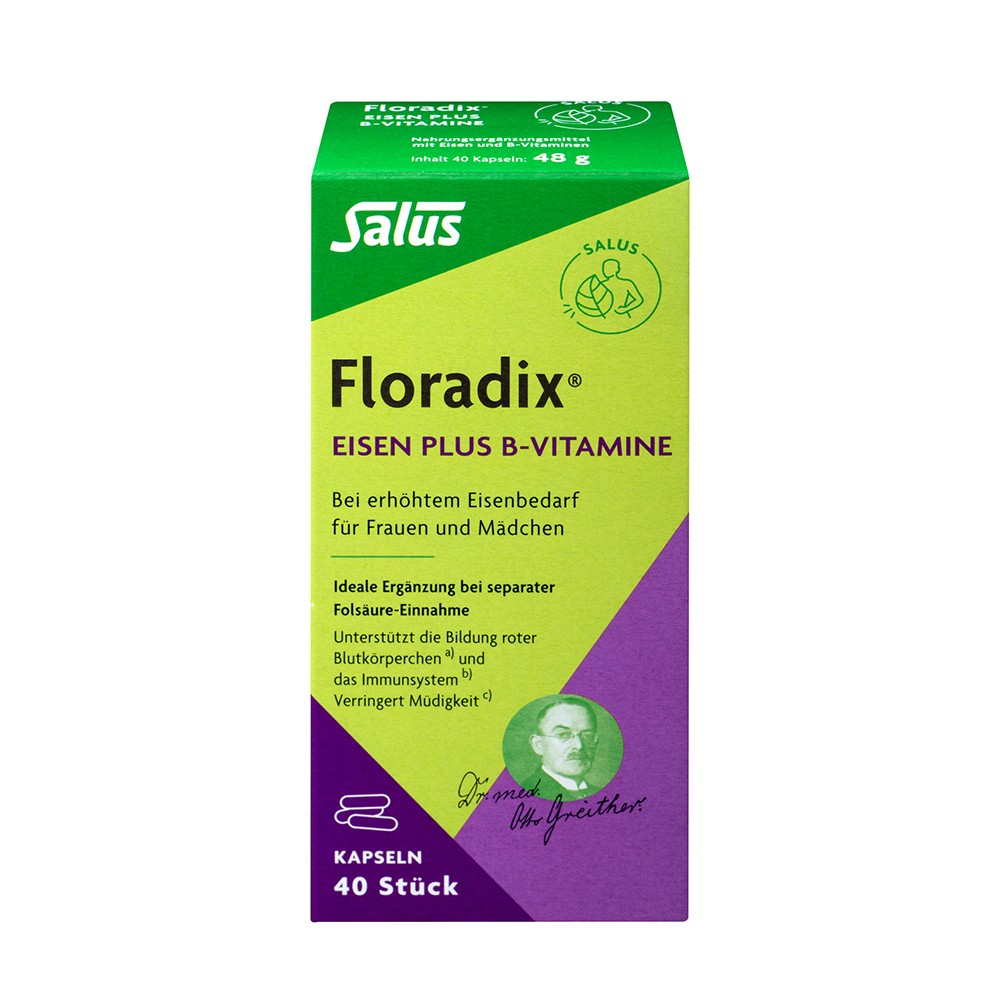 FLORADIX Eisen plus B-Vitamine Kapseln 40 St