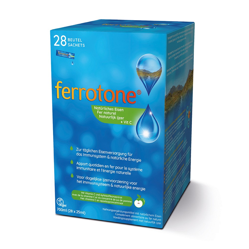FERROTONE natürliches Eisen plus Vitam.C Apfel Btl 28X25 ml