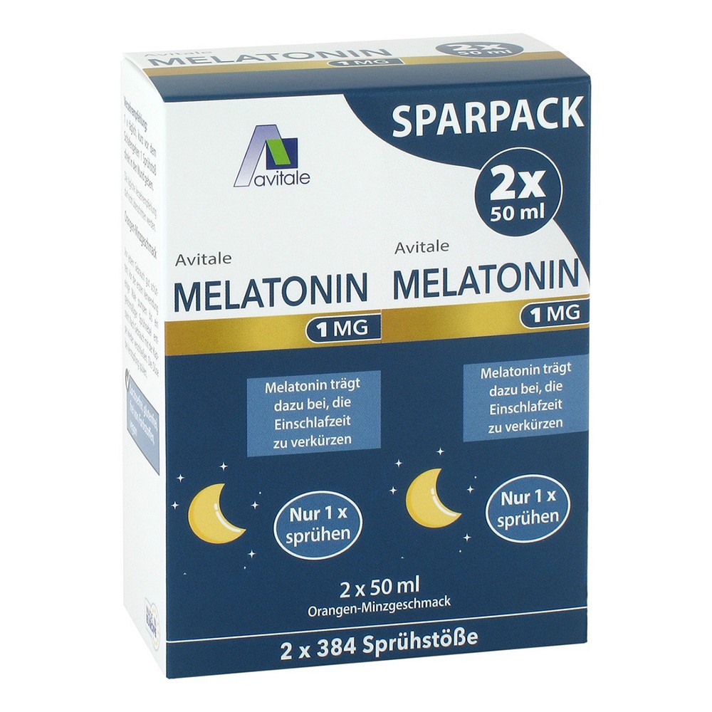 MELATONIN 1 mg Einschlaf-Spray Sparpack 2X50 ml
