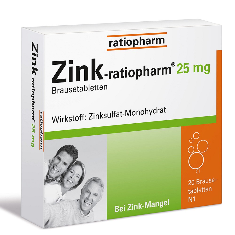 ZINK-RATIOPHARM 25 mg Brausetabletten 20 St