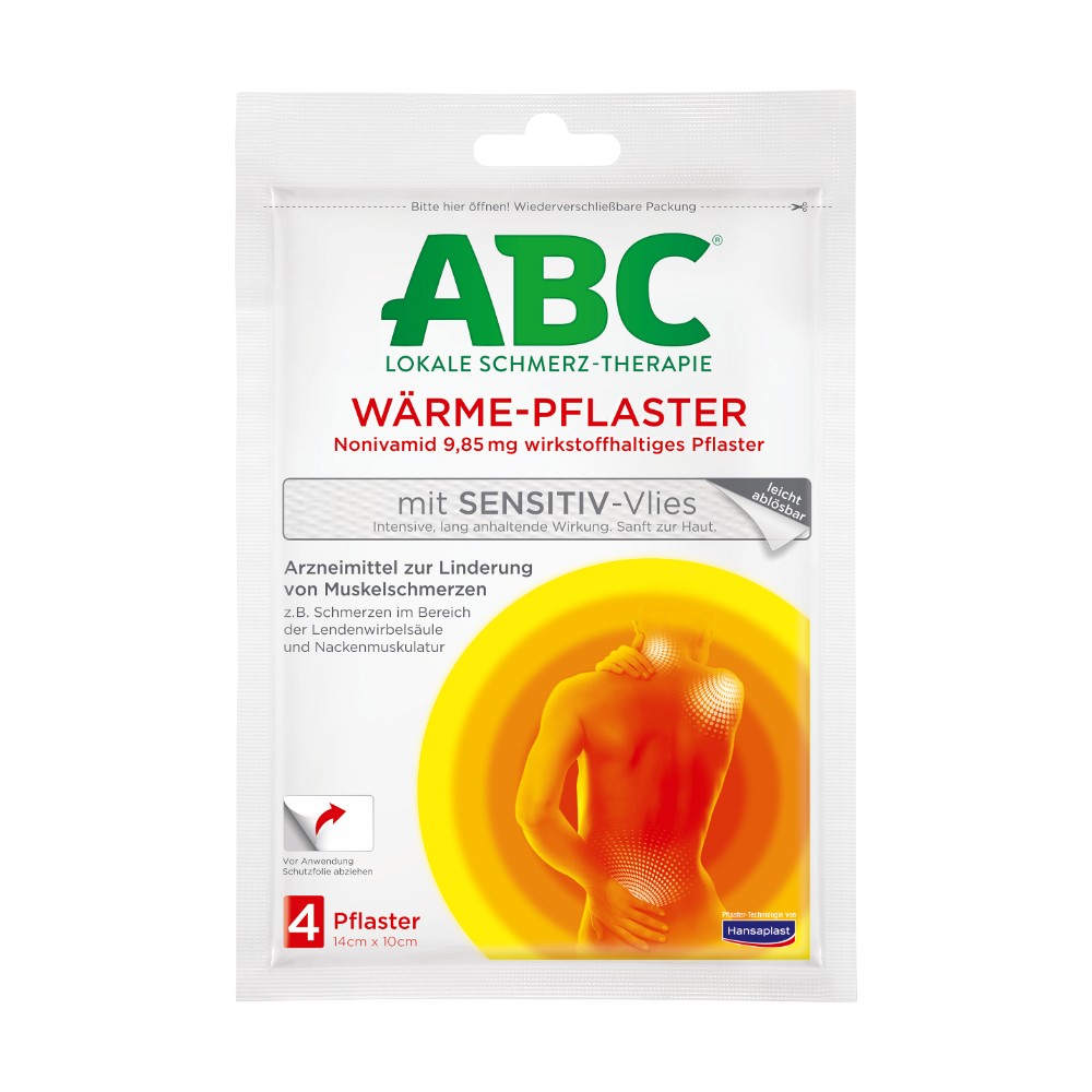 ABC Wärme-Pflaster sensitive-Vlies Hansaplast med 4 St