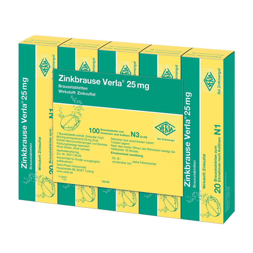 ZINKBRAUSE Verla 25 mg Brausetabletten 100 St
