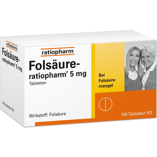 FOLSÄURE-RATIOPHARM 5 mg Tabletten - 100St - Folsäure