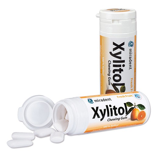 MIRADENT Xylitol Chewing Gum Frucht 30 St