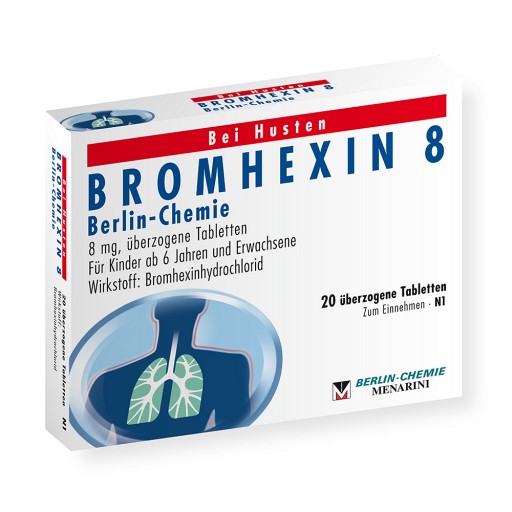 BROMHEXIN 8 Berlin Chemie überzogene Tabletten - 20 St 