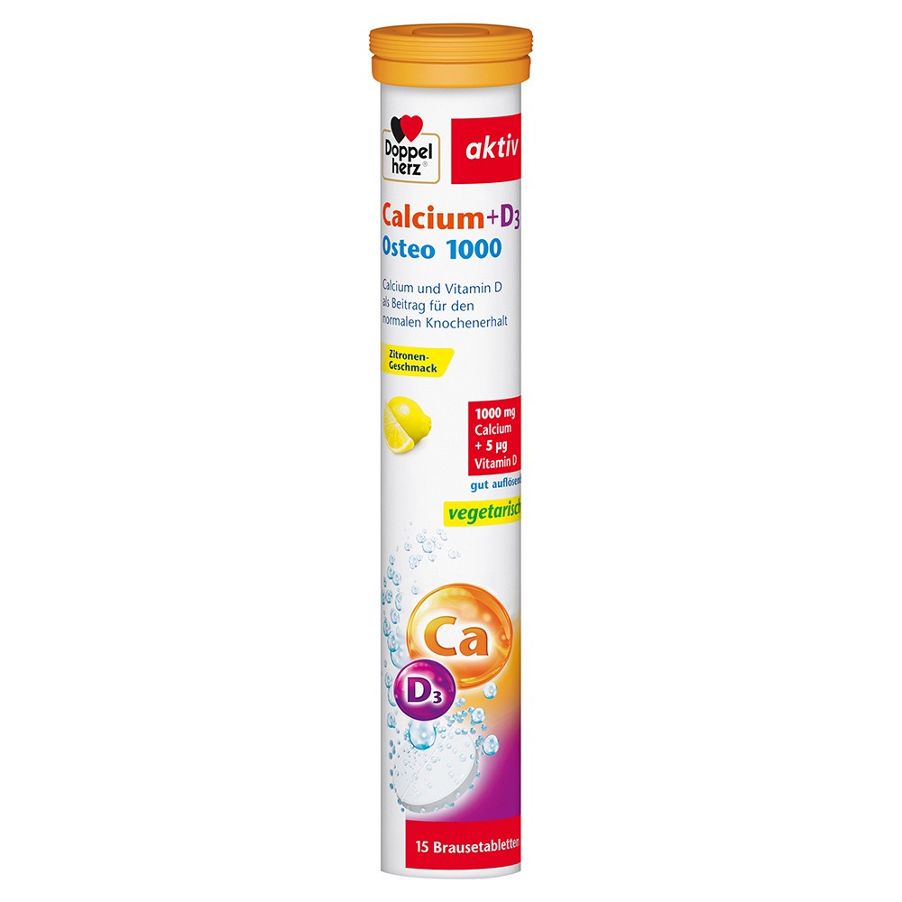 DOPPELHERZ Calcium+D3 Osteo 1.000 Brausetabletten 15 St