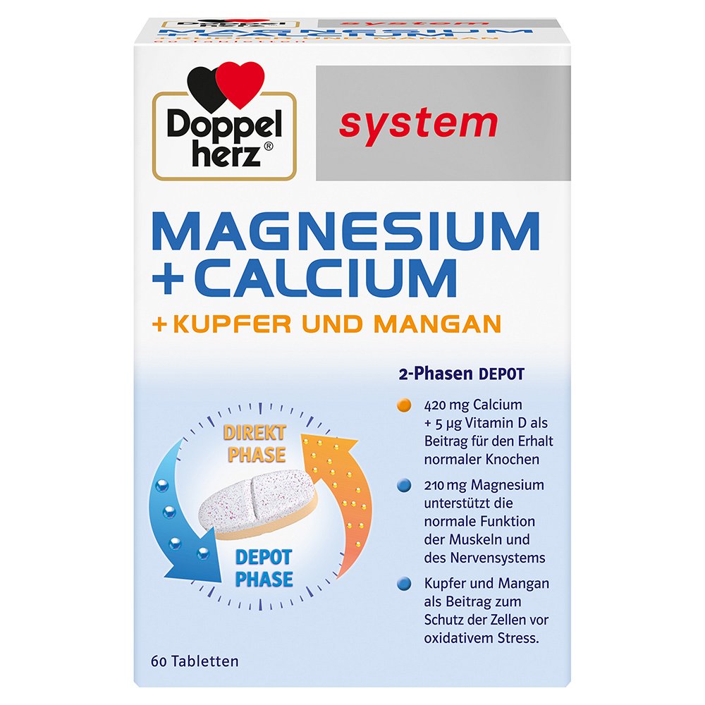 DOPPELHERZ Magnesium+Calc.+Kupfer+Mangan syst.Tab. 60 St